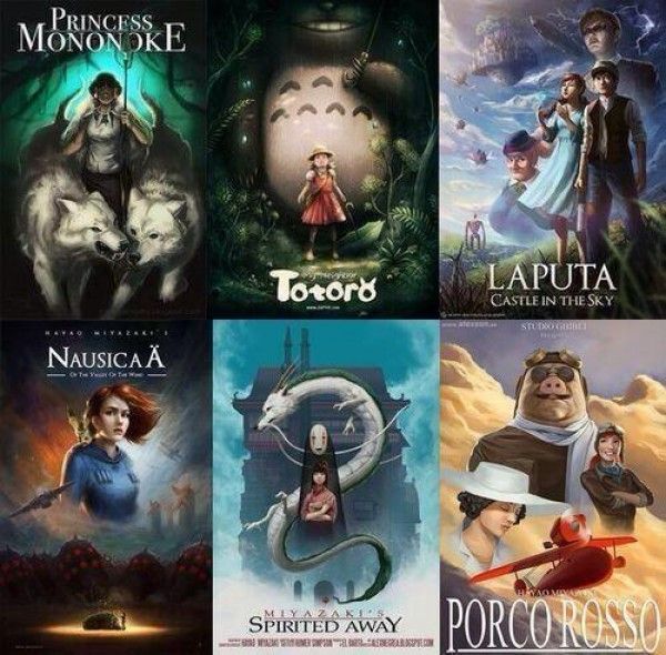 Les affiches de films Ghibli vues d'e façons différentes