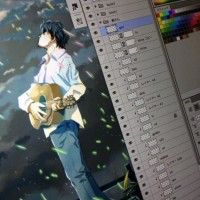 Fin mai sortira Le Jardin des mots. Que dessine Makoto Shinkai sur son ordi?