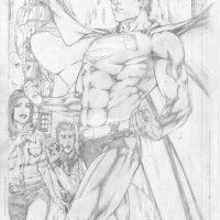 Croquis de Superman de la BD Superman Terre Un chez Urban Comics