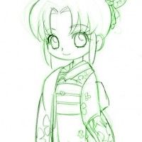 Illustration d'une petite fille en kimono par Daracchimax