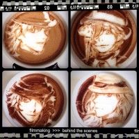 Café latté art boy's love