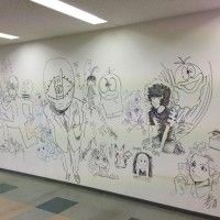 Une fresque de dessins des auteurs de la Shogakugan