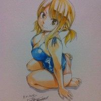 Illustration Lucy en petite tenue par Hiro Mashima
