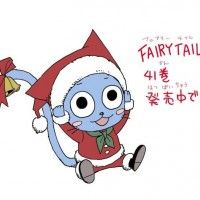 Happy habillé en père Noël par Hiro Mashima