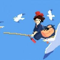 Pixel Art Ghibli Kiki La Petite Sorcière
