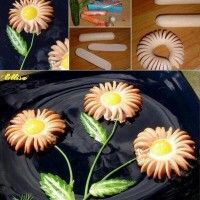 Couper les saucisses pour faire des fleurs