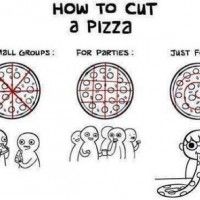 Diverses techniques pour partager une #pizza.