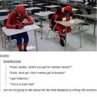Quand #Deadpool et #Spiderman vont à l'école  #Marvel