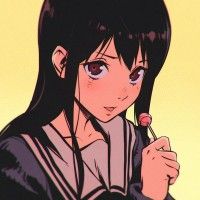 #Dessin #Fanart de Nase Mitsuki  dans la série Kyoukai no Kanata avec une sucette par Kuvshinov Ilya