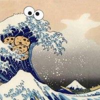 Une vague Cookie Monster Sesame Street #Hokusai