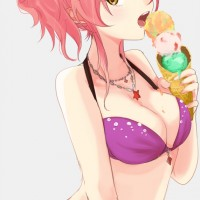 #Dessin fille en bikini mangeant une glace par z3_cut