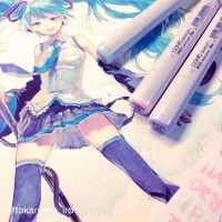 #Dessin #MikuHatsune #Vocaloid aux #Feutres #Copic par takamaru_iro http://www.tvhland.com/boutique/feutre-professionel-copic-sketch.html