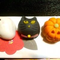 #Gâteau #Pâtisserie japonaise #Halloween wagashi fantôme citrouille #Chat noir #Insolite