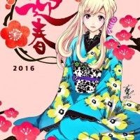 #Dessin #Illustration #NouvelAn fille #Kimono #Mangaka Yoshikawa Miki Yamada-kun et Les 7 Sorcières