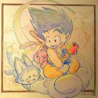 #Dessin Son #Goku #DragonBall #CrayonDeCouleurs par aonoridango #Manga #AkiraToriyama