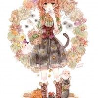 #Halloween cat girl #Dessin みっと #Manga
