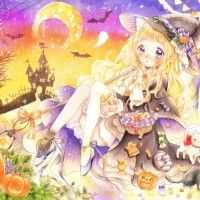 #Halloween #Sorcière #Dessin flowerribon #Manga