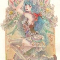 #Aquarelle fille charme #Fantasy licorne #Dessin memento1113 #TechniqueàEau #Manga