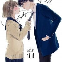 Forcer un kiss #Pocky day #Dessin 馬 あぐり #Manga