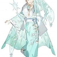 #LaReineDesNeiges Elsa habillée en #Kimono dessin starshadowmagic