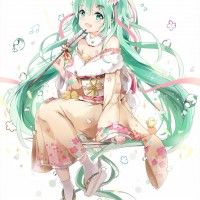 #Vocaloid #HatsuneMiku #NouvelAn #Kimono #Dessin kuroi asahi #Manga