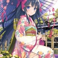 fille en #Kimono ombrelle japonaise #Dessin yuuki rika #Manga #Vêtement