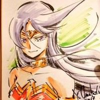 #WonderWoman #Dessin sur #Shikishi #YoshihikoUmakoshi #CharacterDesigner #DessinSurShikishi #Manga #Animation #Comic