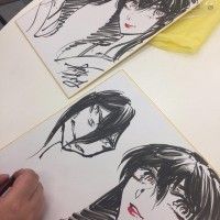 Kasane La voleuse de visage MATSUURA Daruma dessin sur shikishi