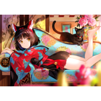 #Fille #Chat #Kimono #Dessin fuzichoco #Manga