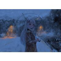 #Fille #Parapluie neige #Dessin AS4KLA #Manga