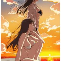 #Fille #MaillotDeBain #Plage coucher soleil #Dessin monpictura #Manga