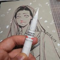 Je  complète Jasmine avec le Brush Pen White.  Dessin d'Aladdin