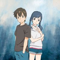 Dessin Hodaka Morishima et Hina Amano du film animation Weathering With You Tenki no Ko par l'animateur chara designer Nishimura Takayo