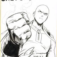 dessin sur shikishi Yusuke Murata mangaka One Punch Man