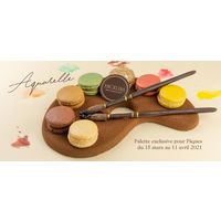 Palette aquarelle chocolat macaron chez Angelina fête Pâques