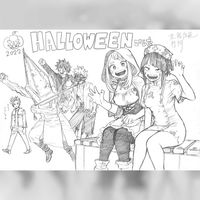 dessin Halloween par Kôhei Horikoshi mangaka My Hero Academia