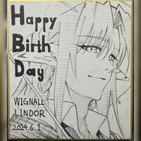 dessin sur shikishi Wignall Lindor par Toshi Aoi mangaka Wistoria Wand and Sword