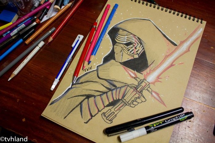 Comment dessiner Kylo Ren au papier kraft - Star Wars Le Réveil De La Force