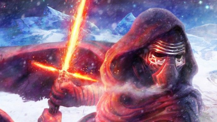 Star Wars Le Réveil De La Force : Dessin combat entre Kylo Ren et Rey sous Photoshop