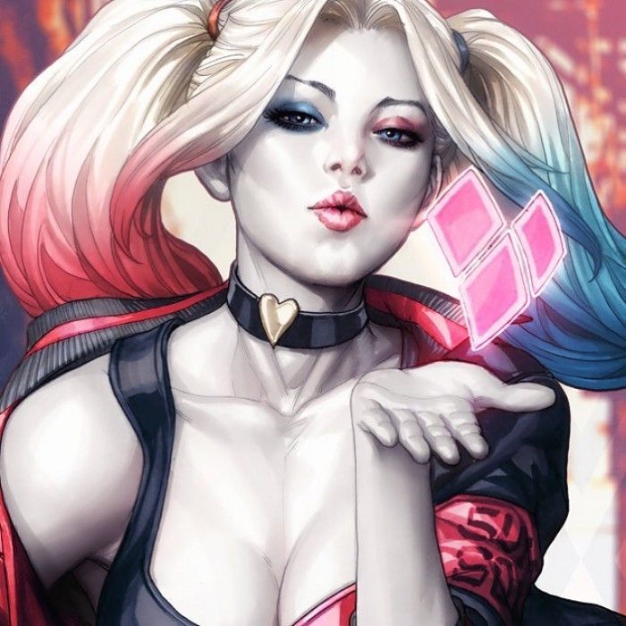 Dessin fanart Suicide Squad : Kiss d'Harley Quinn par Artgerm
