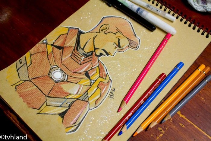 Comment dessiner d'Iron Man Captain America Civil War? - Dessin sur papier kraft