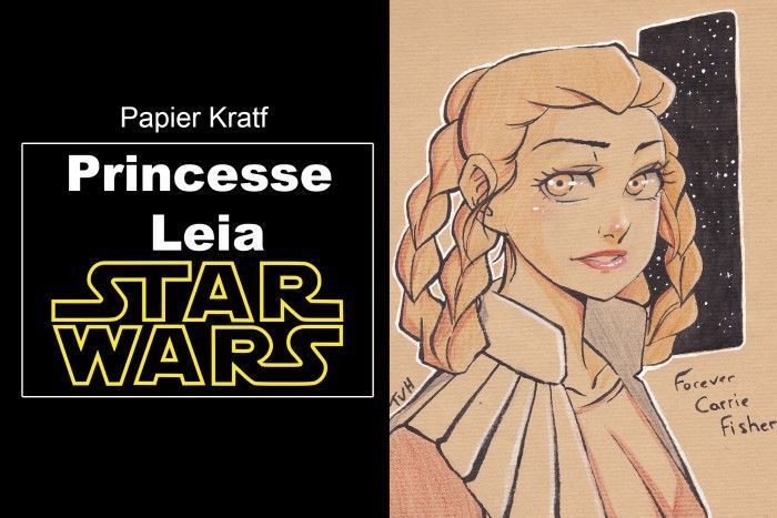 Dessiner La Princesse Leia au papier kraft - Star Wars