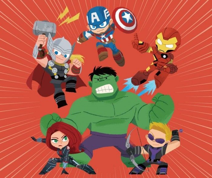 Colorie les super héros Avengers de Marvel : Iron Man, Captain America, Thor et Spider Man