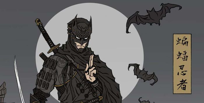 Batman Ninja : Dessins fanart de Batman, Le Joker et Harley Quinn style ukiyo-e par Takumi