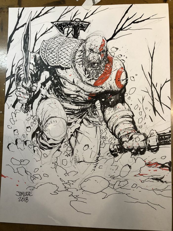Jim Lee dessine Skeletor et Kratos de God of War