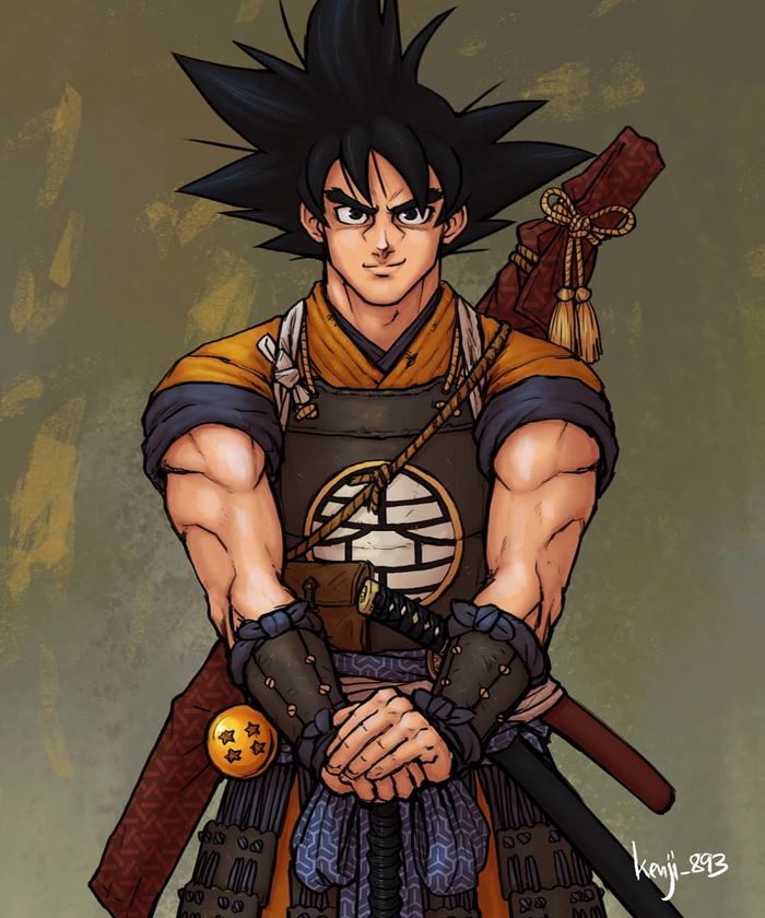 Dragon Ball : Dessin Son Goku en samurai par Guillem Daudén