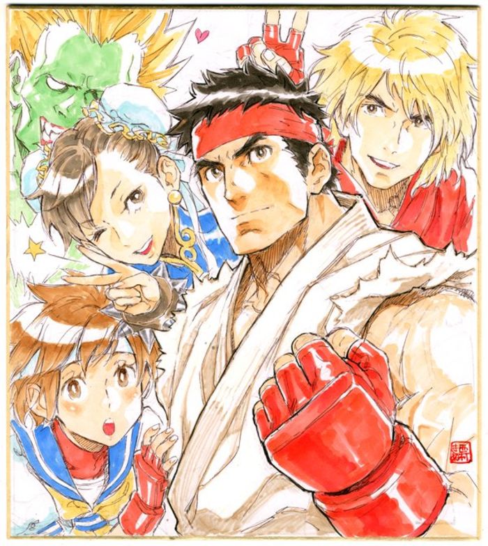 Street Fighter : Dessin sur shikishi de Kinu Nishimura