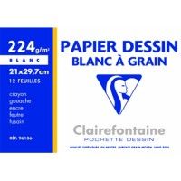 Papier Dessin à  grain Clairefontaine A4 224g
