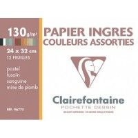 Papier Clairefontaine Ingres 24x32 Assorties 130g